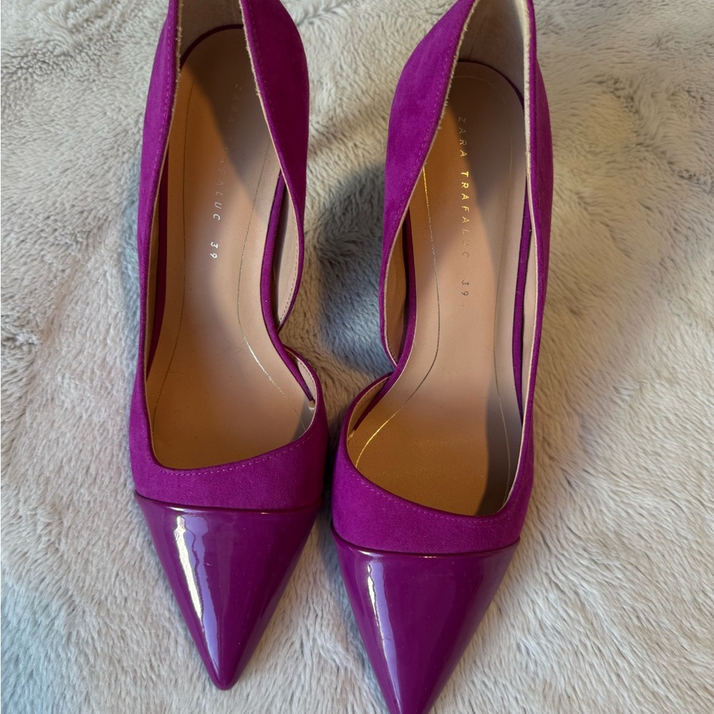 Elegant Purple Pink Women's Heels shoes Zara - size 39 fuchsia  Pink/purple pink